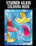 Stained Glass Coloring Book: Stained Glass Coloring Book for Adults. 50 Easy Designs Including Nature, Floral, Animals, Landscapes, and Many More..