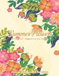 Summer Flowers: Flowers Coloring Book For Adults: 50 hand-drawn images exclusively designed
