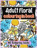 Adult floral colouring in book