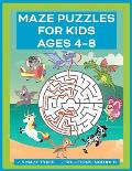 Maze Puzzles for Kids Ages 4-8: Fun Activity Book for Children with Coloring Pictures