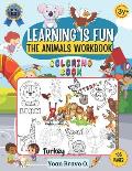 The Animals Coloring Book: Animals Coloring Book for Kids: Preschool and Kindergarten Kids Ages 3+... 105 Pages, Learning is fun Serie.