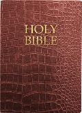 Kjver Holy Bible, Large Print, Walnut Alligator Bonded Leather, Thumb Index: (King James Version Easy Read, Red Letter, Burgundy)