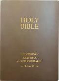 KJV Holy Bible, Be Strong and Courageous Life Verse Edition, Large Print, Coffee Ultrasoft: (Red Letter, Brown, 1611 Version)