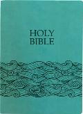 KJV Holy Bible, Wave Design, Large Print, Coastal Blue Ultrasoft: (Red Letter, Teal, 1611 Version)