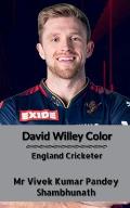 David Willey Color: England Cricketer